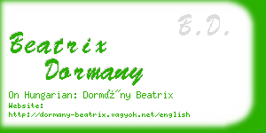 beatrix dormany business card